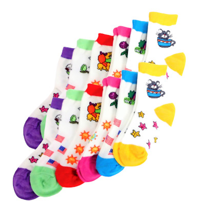 12 New girl's ankle socks, colorful, soft, durable. 