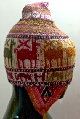Cappello berretto chullo fatto a mano peruviano unisex inverno