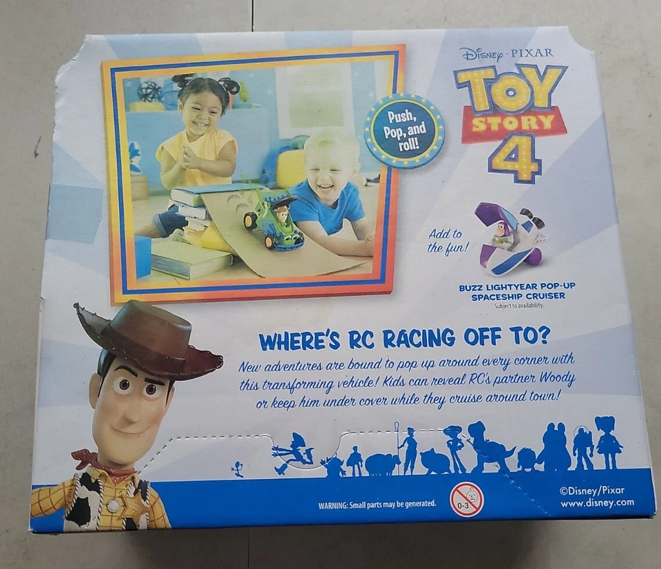 NEW FISHER-PRICE DISNEY PIXAR TOY STORY 4 RC AND WOODY POP-UP RACER CAR! Q12 - Image 3 of 4