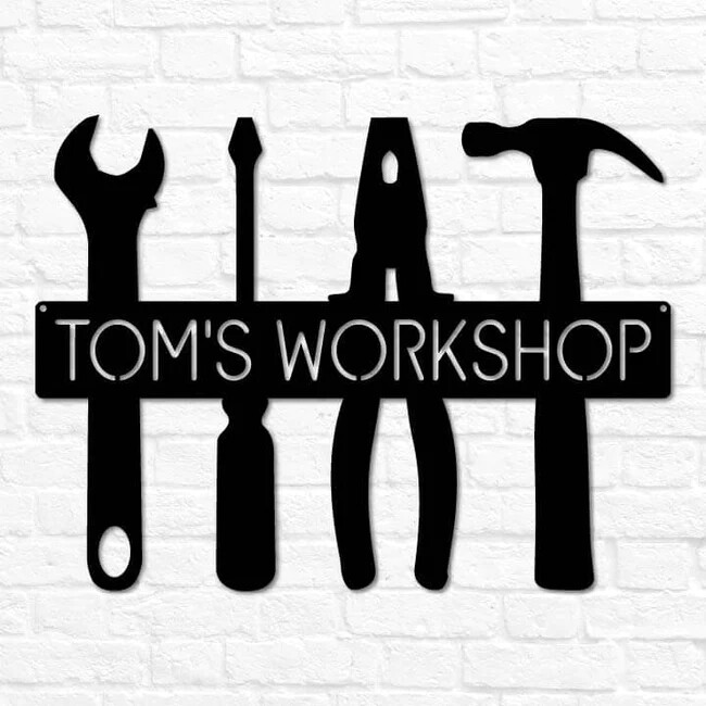 Wall Art Home Decor Metal Acrylic 3D Silhouette Poster USA Custom Workshop Sign