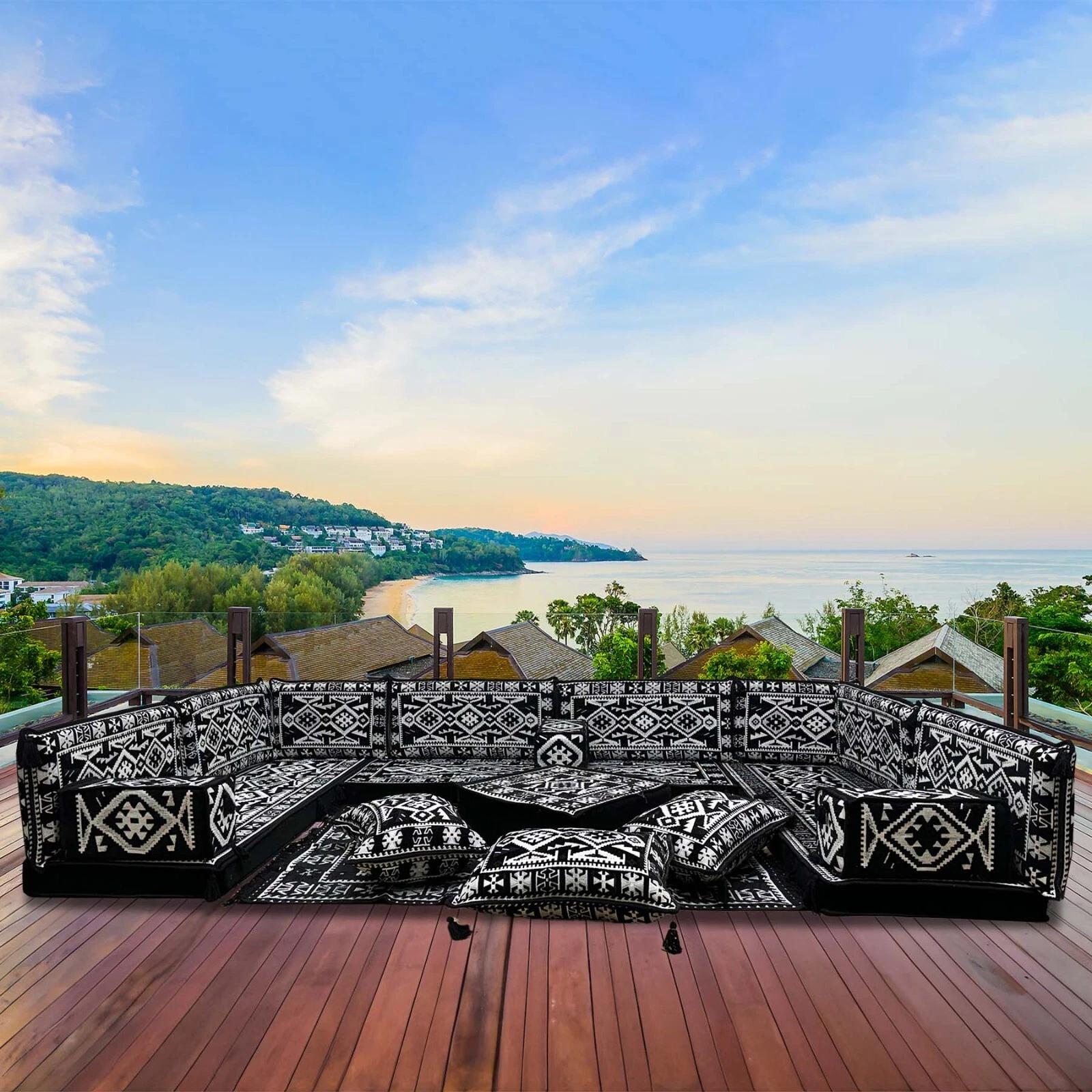 Oriental Sofa, Oriental Seating Area, U Shaped Arabic Corner Majlis