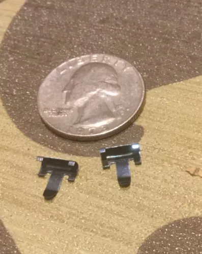 2 small metal tolerance band clips starrett or mitutoyo clip on type machine 