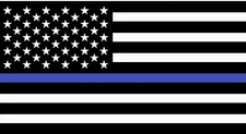 Thin Blue Line American Flag patriotic black grey laminated waterproof