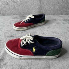 Polo Ralph Lauren Keaton Shoes Youth Size 2 Multicolor Corduroy Casual Sneakers