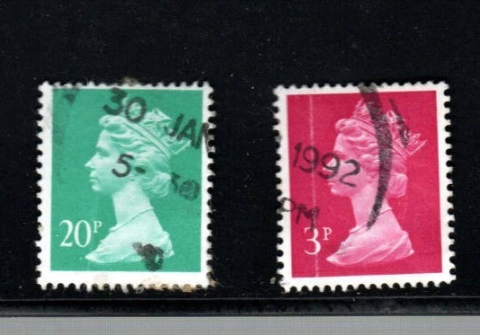 United Kingdom - 4 used stamps - three 28p & one £2, 3p & 20p stamps - Image 4 of 4