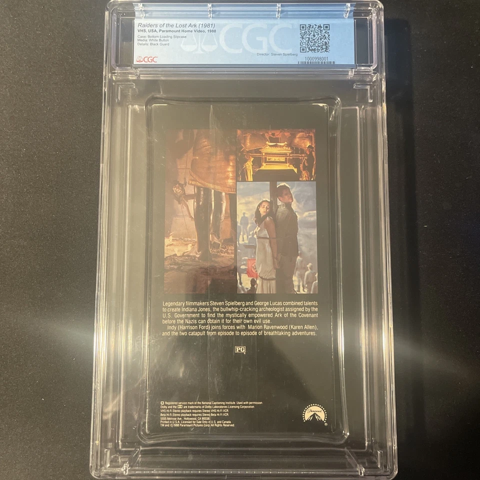 Indiana Jones Raiders of the Lost Ark VHS Sealed CGC 9.4 A+🔥🔥🔥 - Image 2 of 3