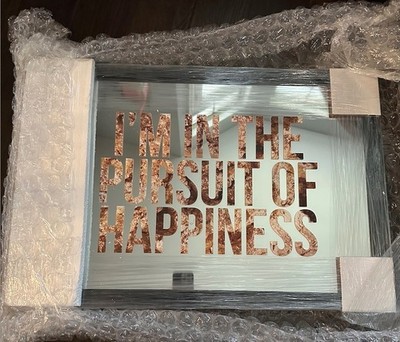 Oliver Gal  I m in the Pursuit of Happiness  Decorative Wall Mirror Art 18x24