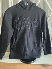 GAP Factory Kids Logo Pullover Hoodie Cotton Fleece Black 680768-00-1