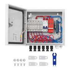PV Solar Combiner Box 6 String 125A Breaker w/ Lightning & Surge Protection