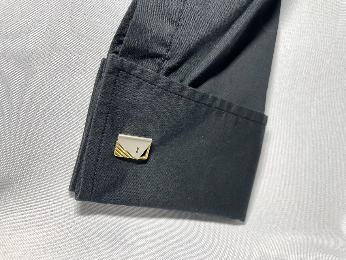 YVES SAINT LAURENT Yves Saint Laurent YSL gold matte silver vintage cufflinks t thumbnail 9