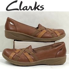Clarks Collection Women  s Cheyn Creek Leather Loafers/Flats Size 6.5 Brown