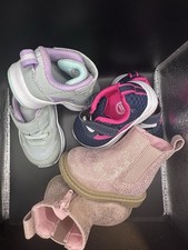 Toddler Shoes Bundle Lot Girl Size 2 Sneakers Boots Pink Blue