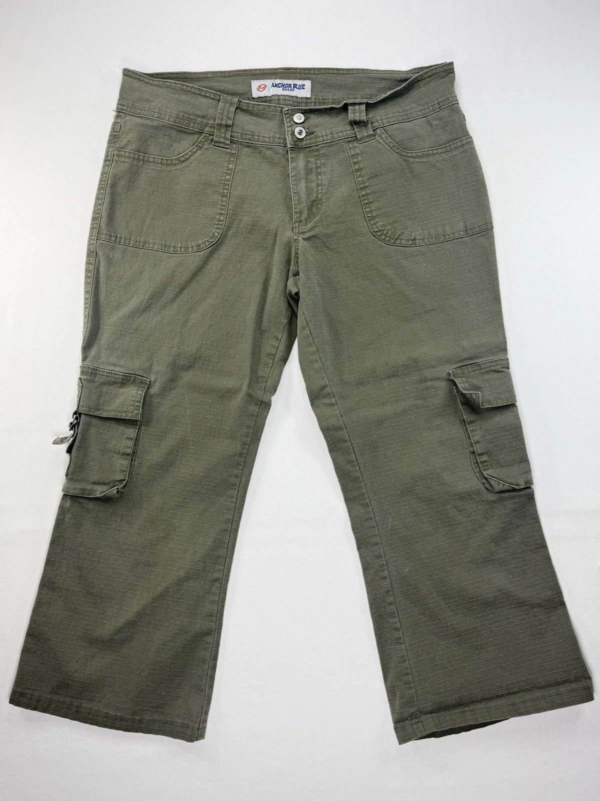 ANCHOR BLUE Cargo Capri Utility Cotton Pants Olive Green Women’s Size 11