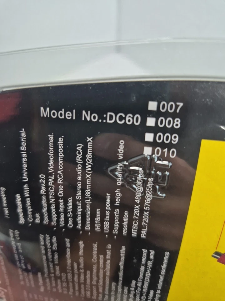 EasyCAP Capture USB 2.0 Video Adapter with Audio Model #DC60 ** BRAND NEW * - Image 3 of 4