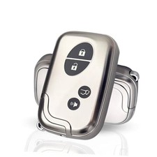 Key Fob Cover for Lexus RX350 RX450H GX460 ES350 IS250 4 Buttons A Silver