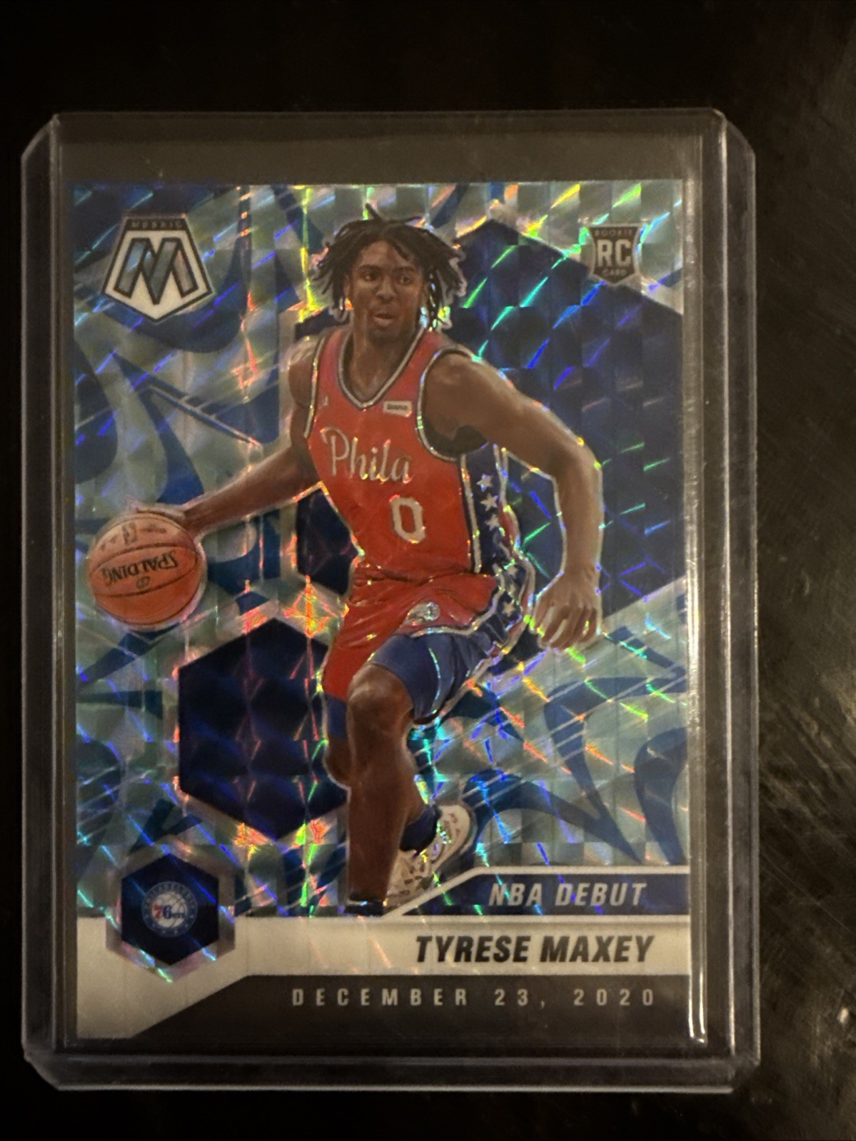 2020-21 Panini Mosaic NBA Debut Tyrese Maxey #263 Blue Reactive Prizm