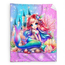 Mermaid Blanket for Girls 4-6, Throw for Toddlers Kid Teens 40x50 Inches Soft...