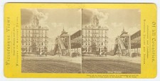 G2562~ NEW YORK c.1870s 34th St. Bank & Railroad Station Stereoview – W. Chase