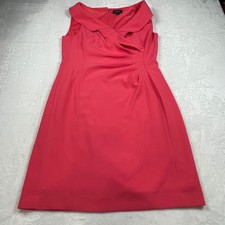 Tahari Arthur S Levine Womens Pink Portrait Collar Ruched Sheath Dress Size 12