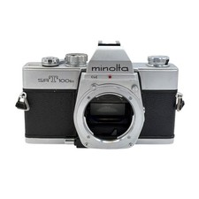 Minolta SRT 100b 35mm SLR Film Camera Body Silver Black Vintage Japan 8301581