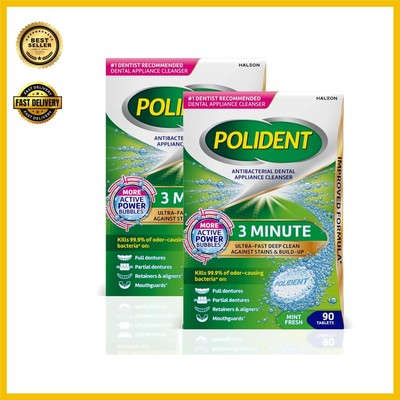 Clean & Fresh 3-Minute Antibacterial Tablets for Dentures and Retainers - 2 Pack