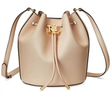 NWT $295 Ralph Lauren Leather Andie Bucket Drawstring Bag Shoulder Crossbody