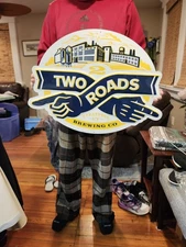 Two Roads Brewing Embossed Metal Sign Stratford Connecticut