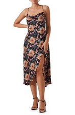 $ 98 ASTR the Label Gaia Floral Print Sleeveless Midi Dress Size XL