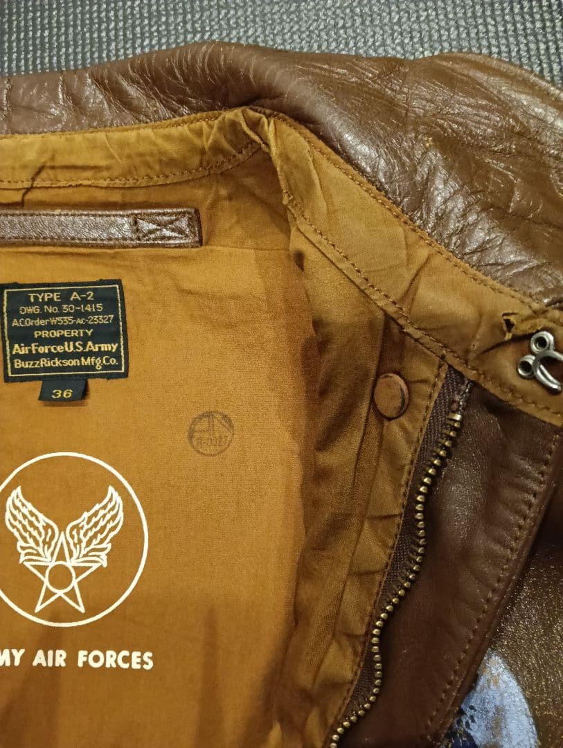 Buzz Ricksons A2 Leather Jacket Flight Riders - image 6