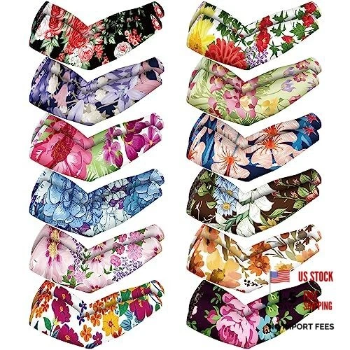 12 Pairs UV Protection Arm Sleeve Long Cooling Cover Arm Sleeve for Men Women
Opens in a new window