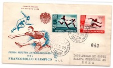 1955 Mostra francob. olympic on FDC Venetia for Rome