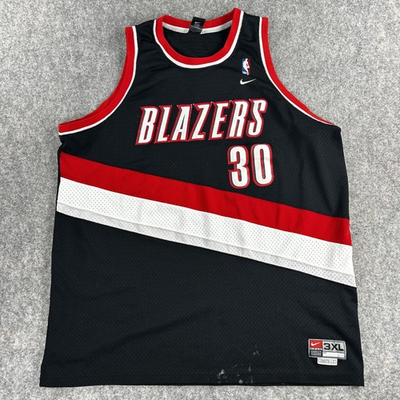 #ad Rasheed Wallace Portland Trail Blazers Jersey Mens 3XL Black Patch 30 Nike Team $44.16