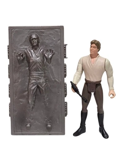 Star Wars 1996 Kenner Potf2 Han Solo in Carbonite Block With Blaster Weapon