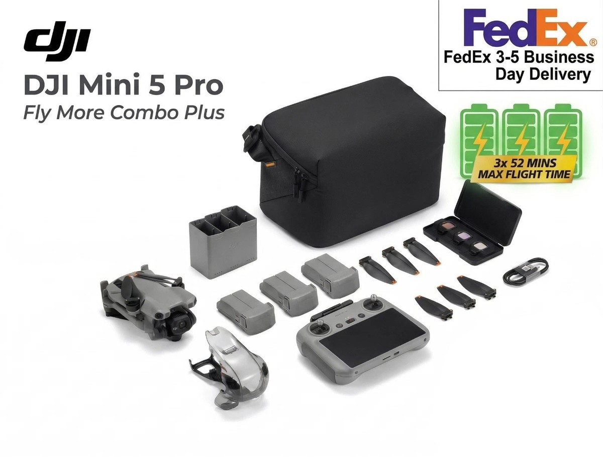 DJI Mini 5 Pro Fly More Combo Plus Drone (RC 2+ 3Batteries) /No