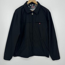 Quiksilver Mens Black Full Zip Lightweight Jacket Graphic Lining Vtg Y2K