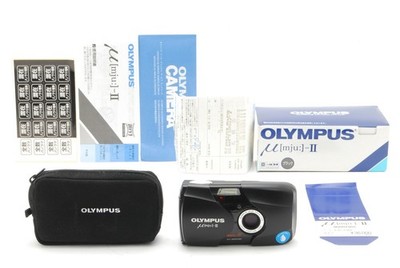 Read! [Mint] Olympus μ mju II Black Point & Shoot 35mm Film Camera in Box Japan