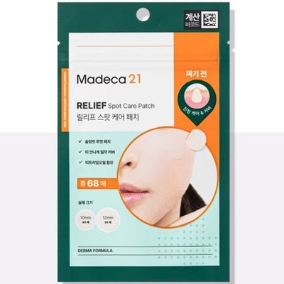 Madeca21 Relief Spot Care Patch 68pcs Hydrocolloid Acne Pimple Cover Cica Korea