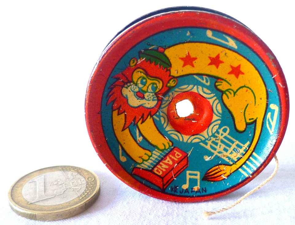 JOUET ANCIEN YO-YO LION PIANISTE EN TOLE LITHOGRAPHIÉE JAPON 1950/60 (2) - Photo 1/4