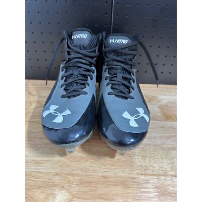 Under Armour Nitro Clutch Fit Mid MC Football Cleats Men Size 10.5 Black Gray