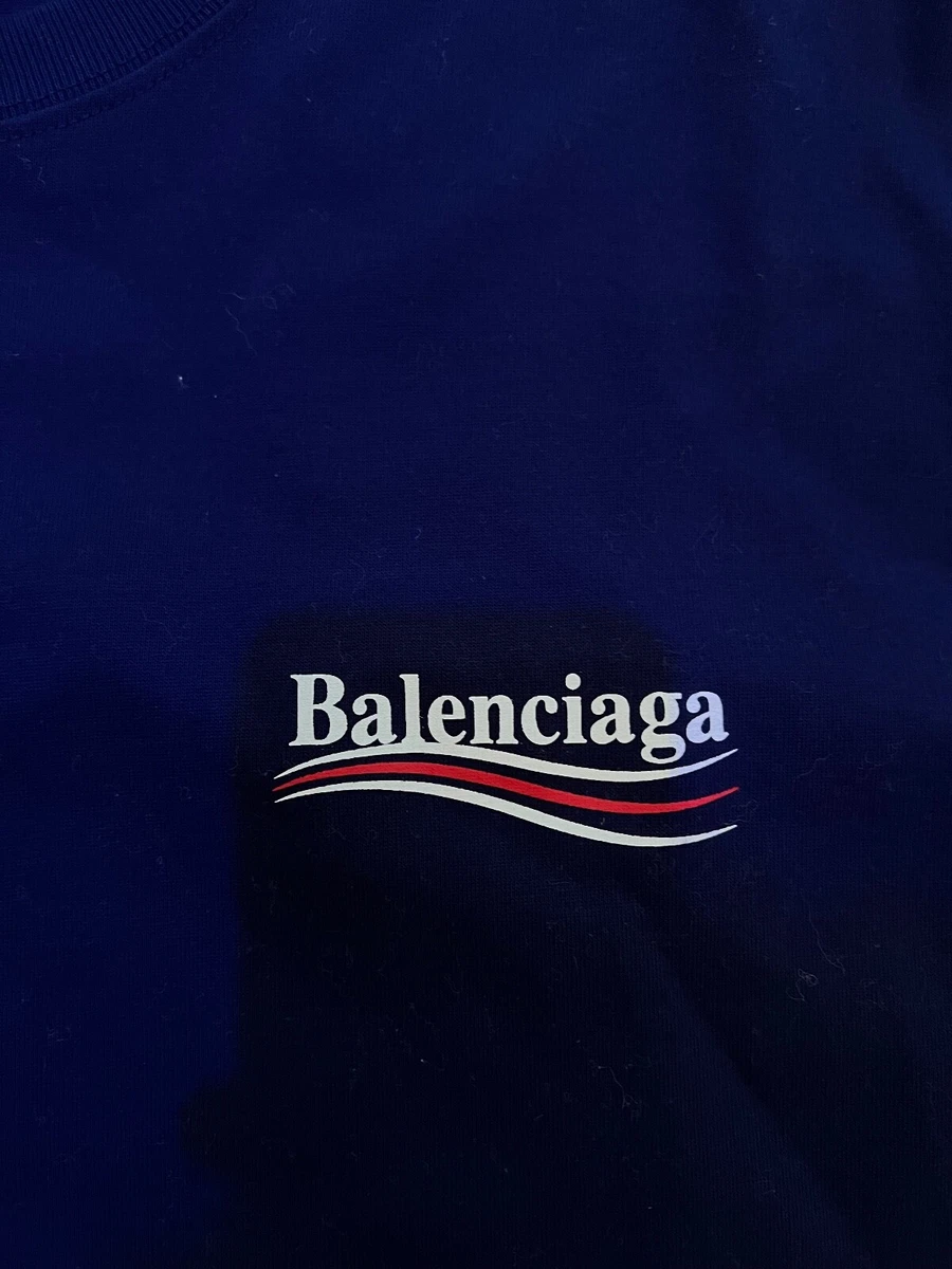 BALENCIAGA tshirt in cotton blend  Blue  Balenciaga tshirt 612965TLVB3  online on GIGLIOCOM