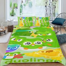 3Pcs Bedding Sets Duolingo Duvet Cover Sets All Season for Kids Soft Lightweight