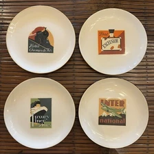 Pottery Barn Travel Series 7.5” Plates - Set of 4