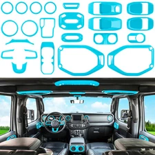 23PCS Full Set Interior Decoration Trim Kit For Jeep Wrangler JL JLU JT 2018+