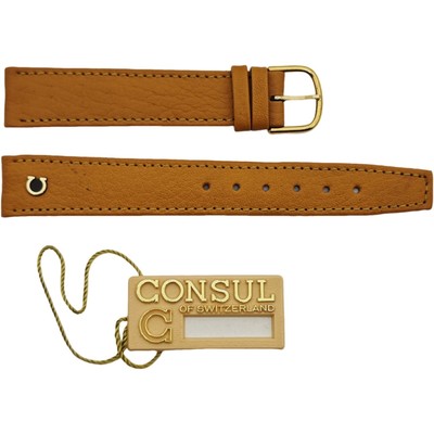 CONSUL - VINTAGE  -  16 x 14 MM - GENUINE LEATHER  - WATCH STRAP - BRACELET BAND