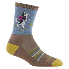 DARN TOUGH 5001 BARK Women's Critter Club Micro Crew Lightweight Hiking Sock Dog