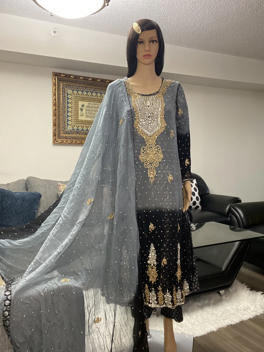 Pakistani Long Gown and Dupatta Dress for Bride #BS906 | Pakistani bridal, Pakistani  gowns, Bridal dress design