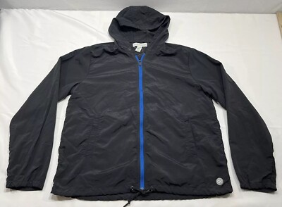 Outerknown Jacket Mens Black Men L Active Ripstop Hoodie Zip Up Nylon Soft Shell