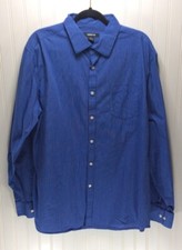 CLAIBORNE Mens Size XL Blue Striped Dress Shirt