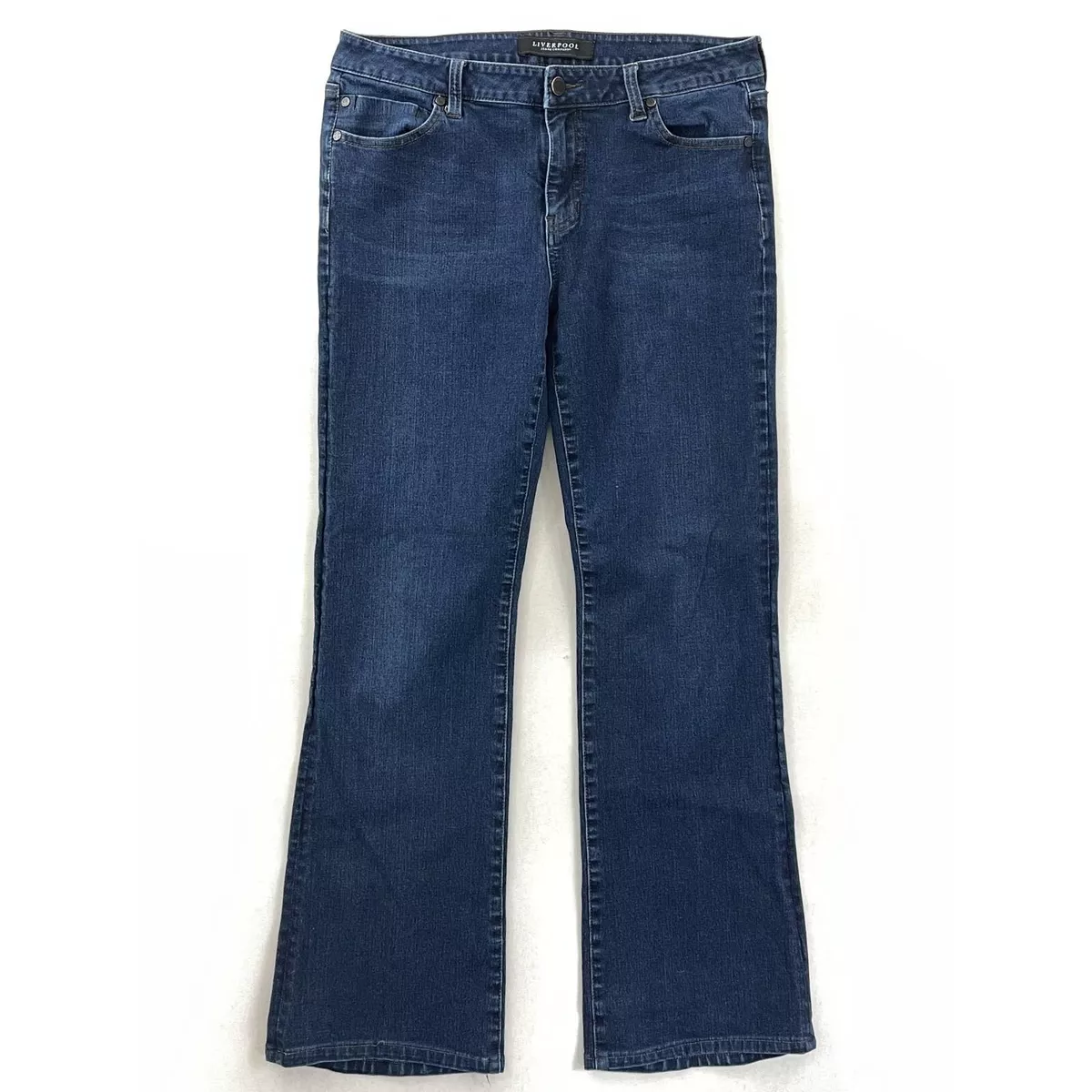 Liverpool Womens Lucy Boot Cut Jeans Blue Stretch Dark Wash Mid Rise Denim 10