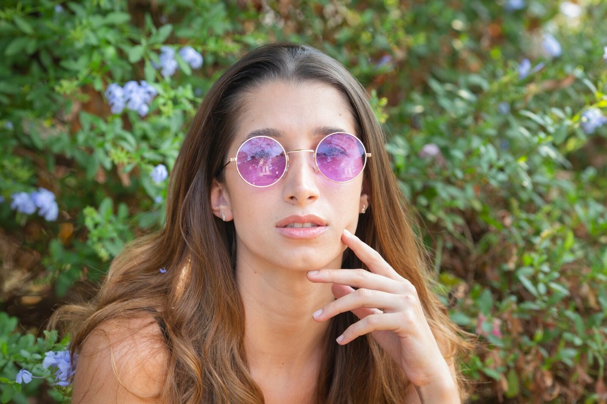 Purple Lens John Lennon Small Style Adults Sunglasses Retro  display picture 2